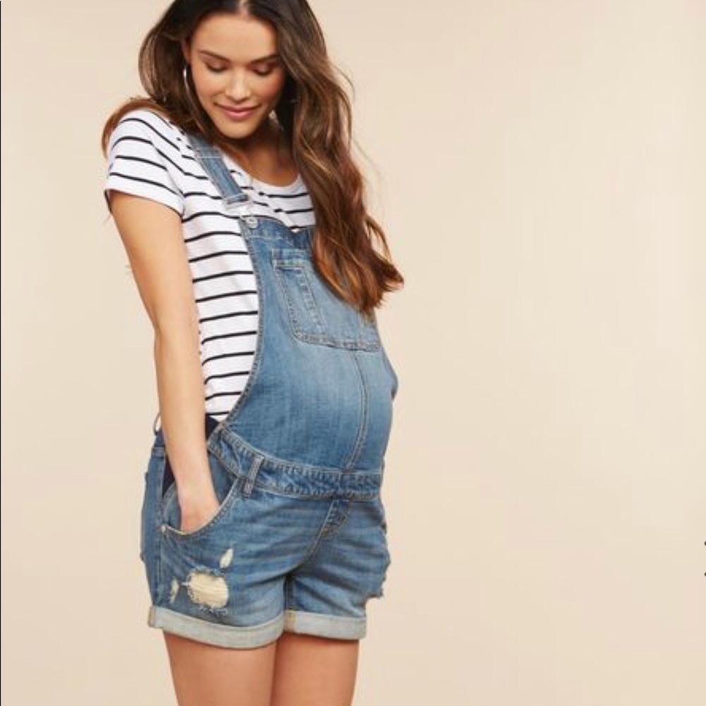 Motherhood maternity destructed shortall small